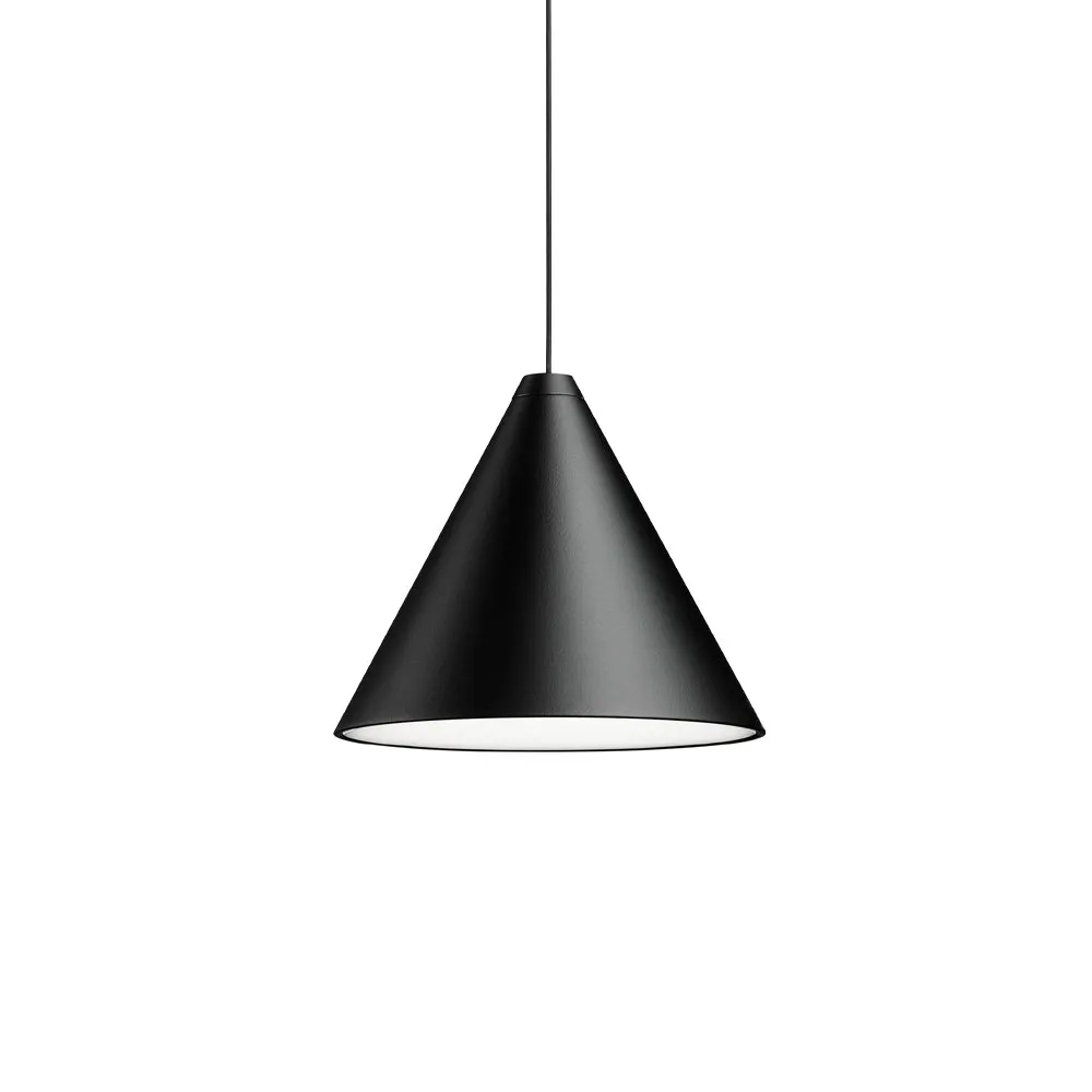 String Light Cone Pendelleuchte, Schwarz, 22 m Kabel Flos