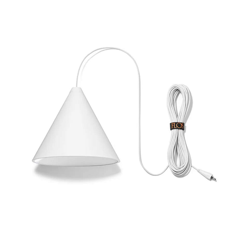 String Light Cone Pendelleuchte, Weiß, 12 m Kabel Flos