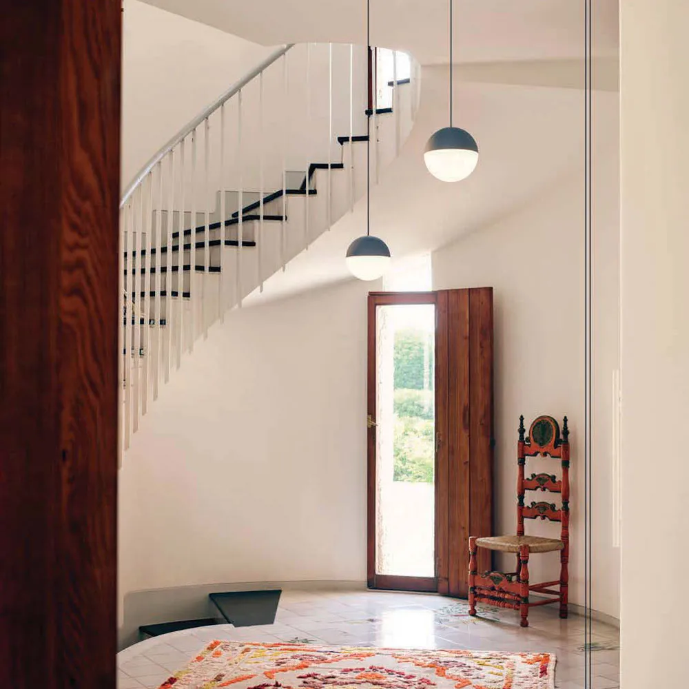 String Light Sphere Pendelleuchte, Blau, 22 m Kabel Flos