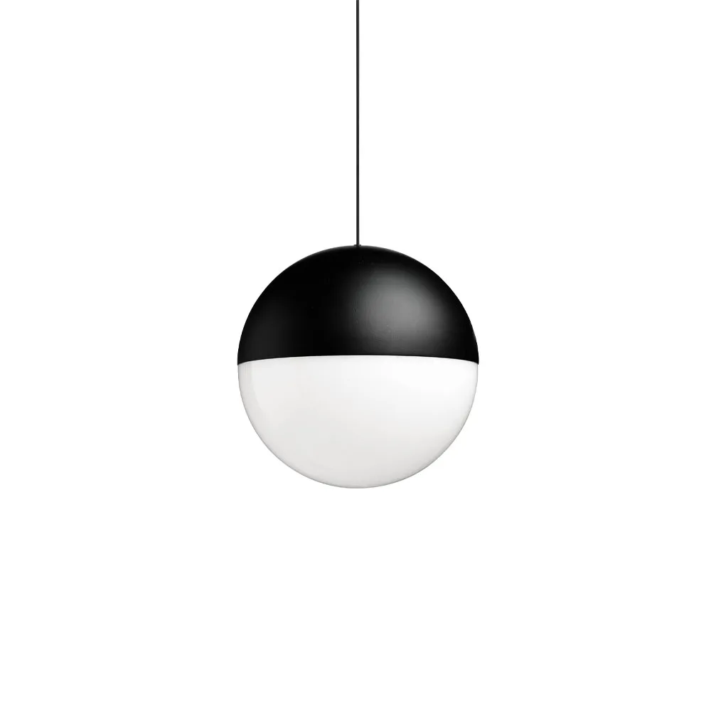 String Light Sphere Pendelleuchte, Schwarz, 12 m Kabel Flos