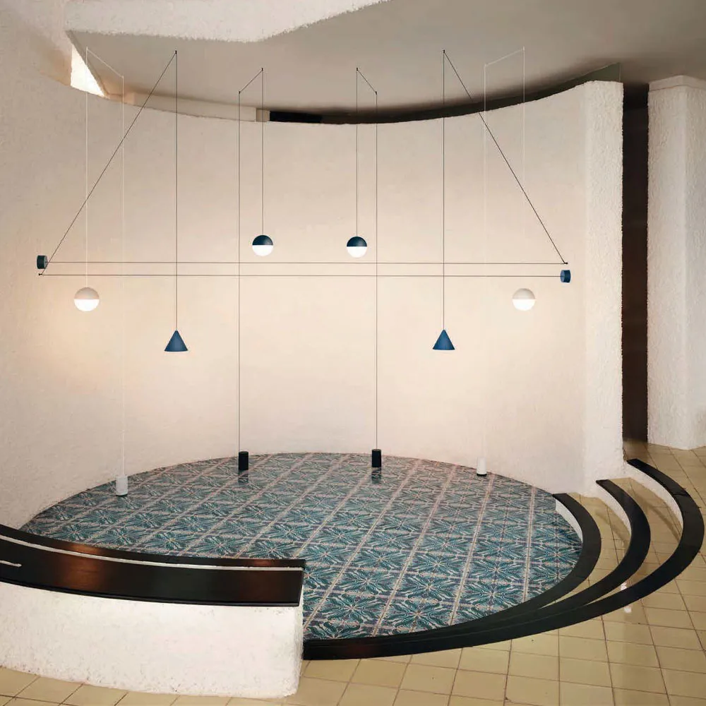 String Light Sphere Pendelleuchte, Schwarz, 12 m Kabel Flos