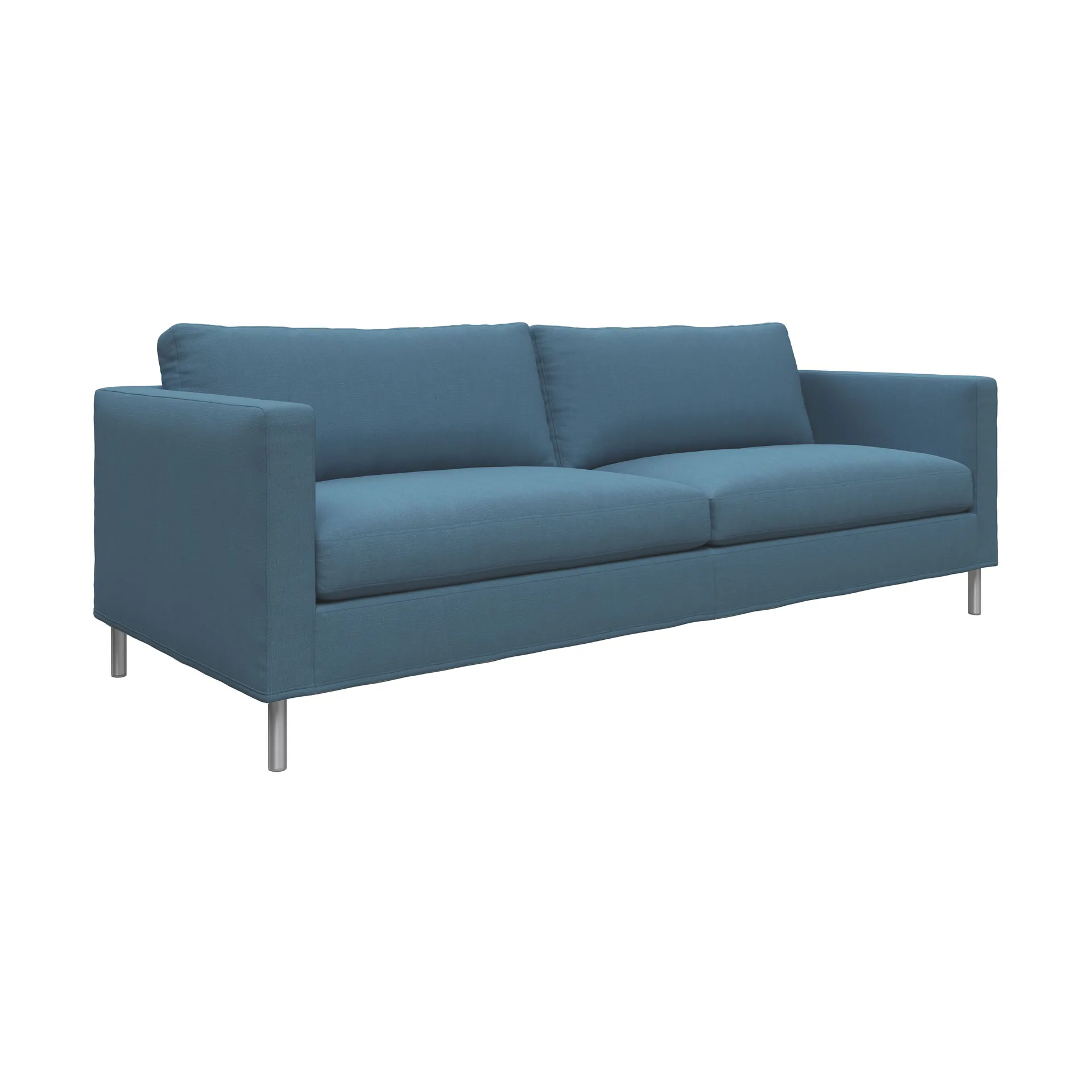 Alex 2,5 Sitz Sofa, Stoff Hiro Light Blue-aluminiumbeine Fogia