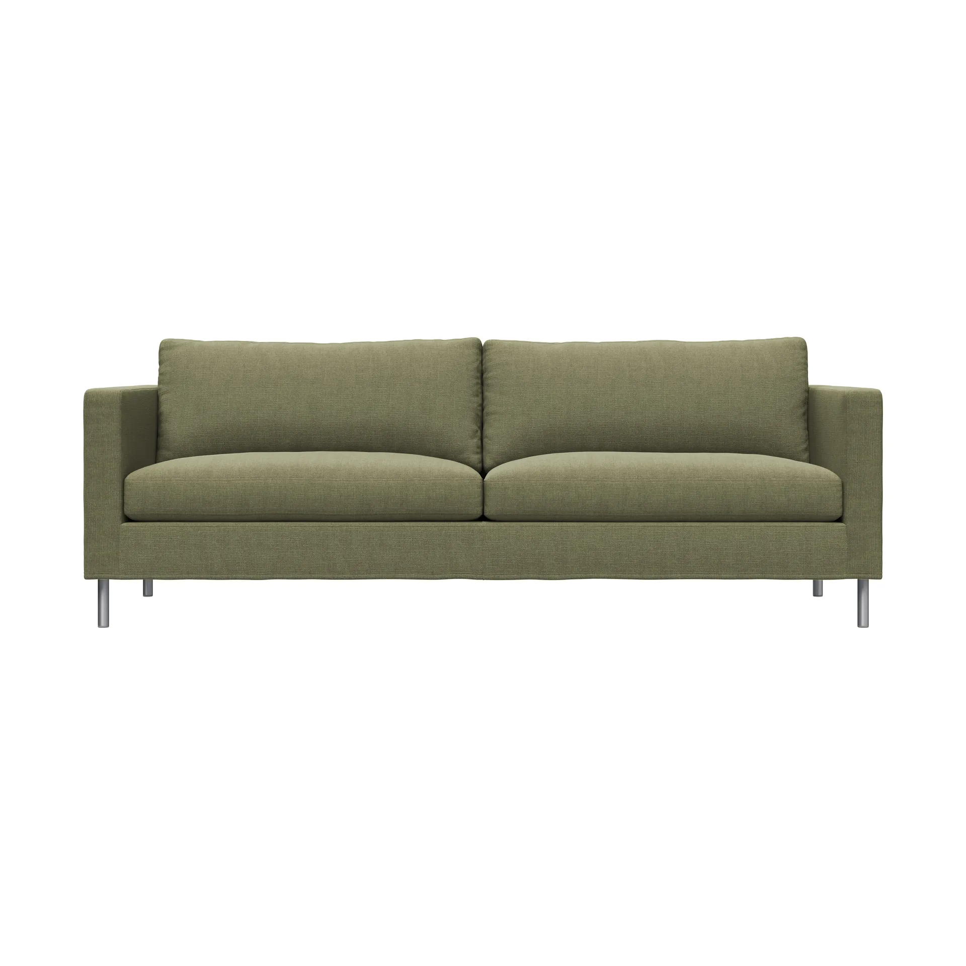 Alex 2,5 Sitz Sofa, Stoff Hiro Lightgreen-aluminiumbein Fogia