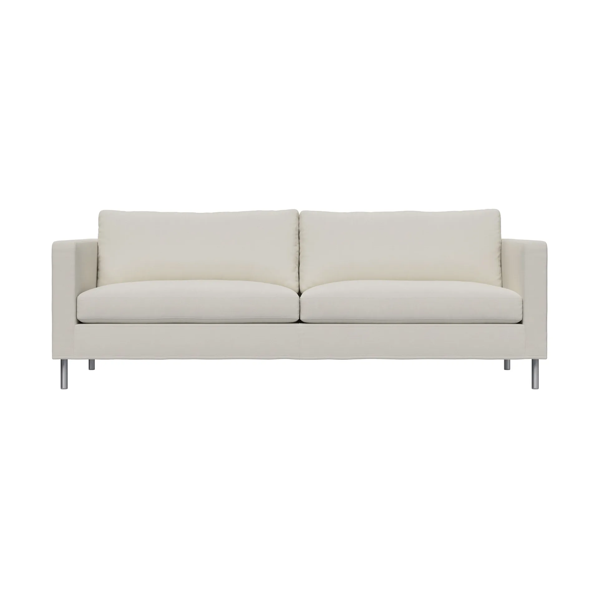 Alex 2,5 Sitz Sofa, Stoff Hiro White-aluminiumbeine Fogia