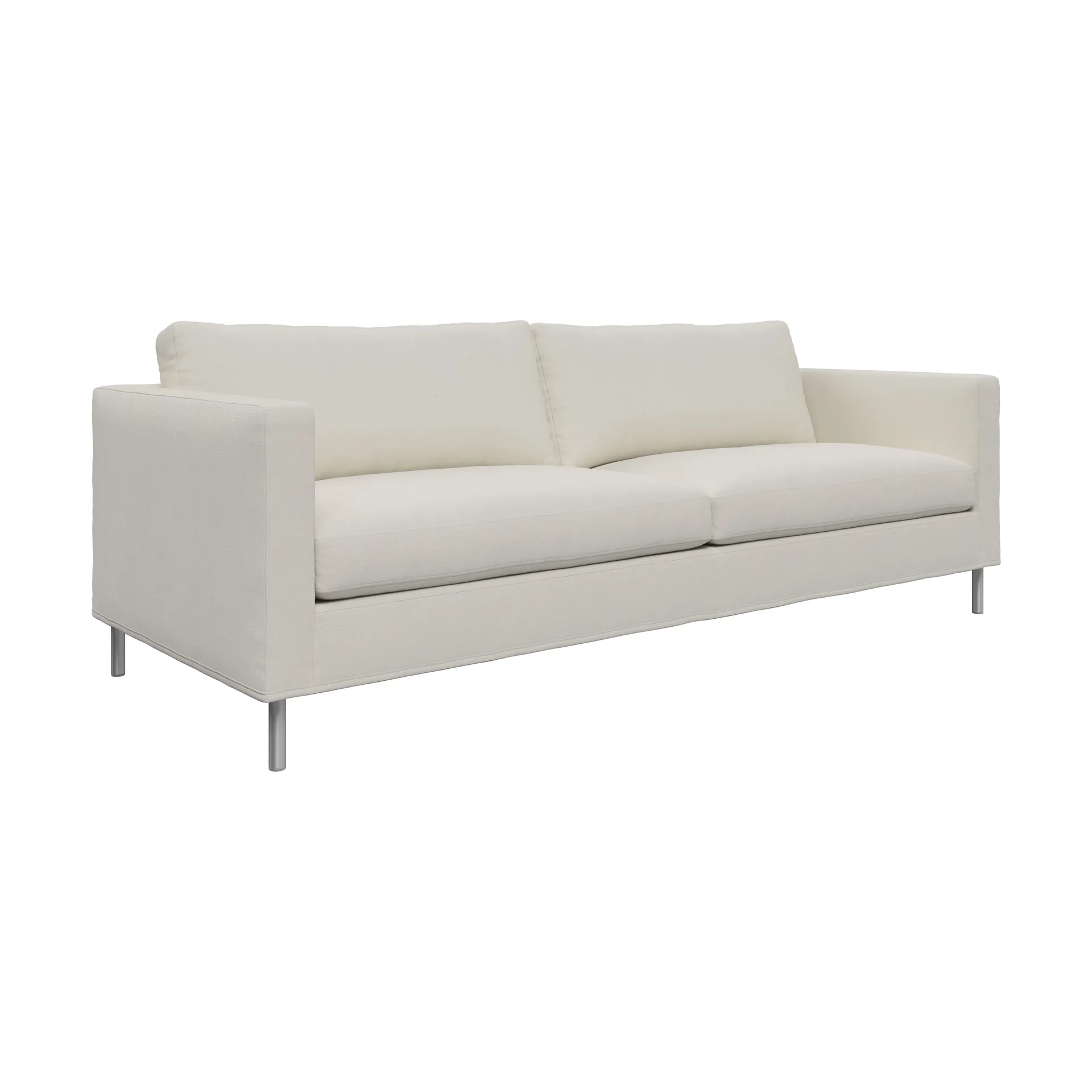 Alex 2,5 Sitz Sofa, Stoff Hiro White-aluminiumbeine Fogia