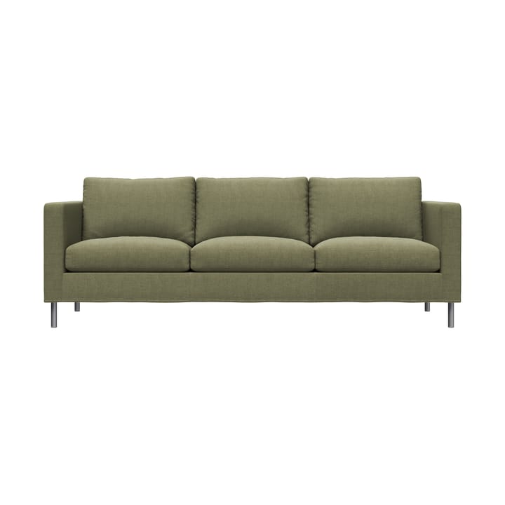 Alex 3 Sitz Sofa - Stoff Hiro Lightgreen-aluminiumbein - Fogia