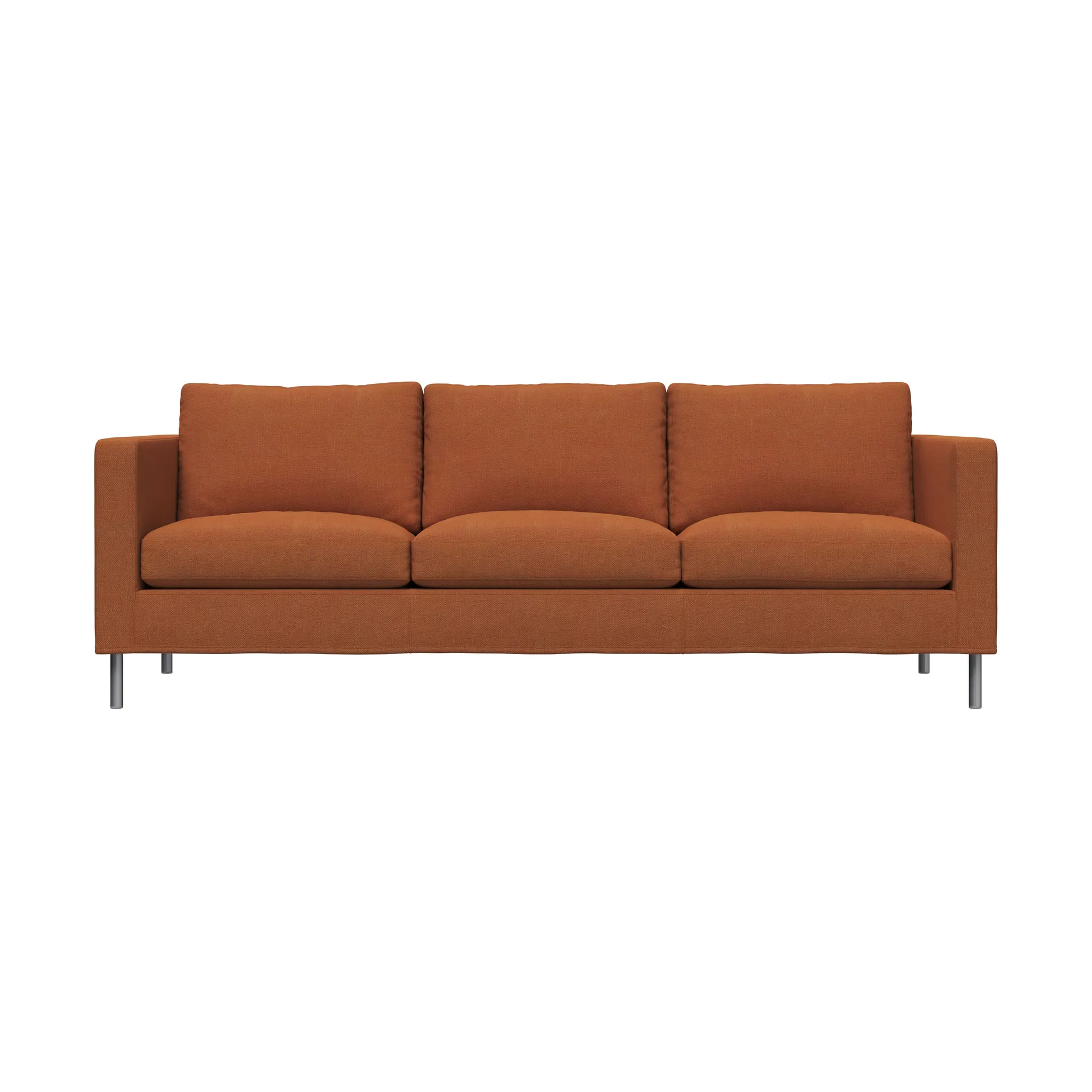 Alex 3 Sitz Sofa, Stoff Hiro Rustred-aluminiumbein Fogia