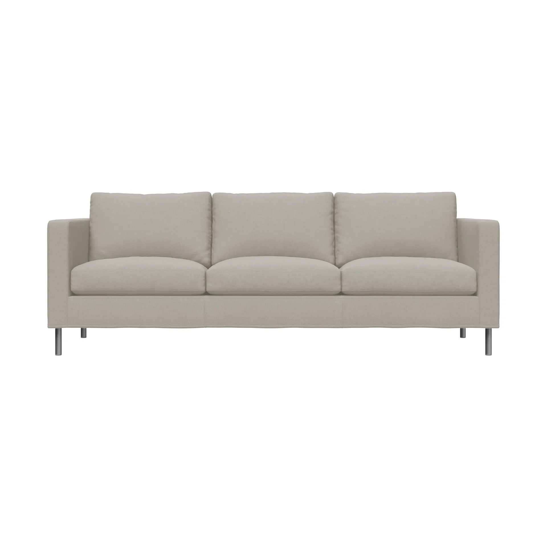Alex 3 Sitz Sofa, Stoff Hiro Sand-aluminiumbein Fogia