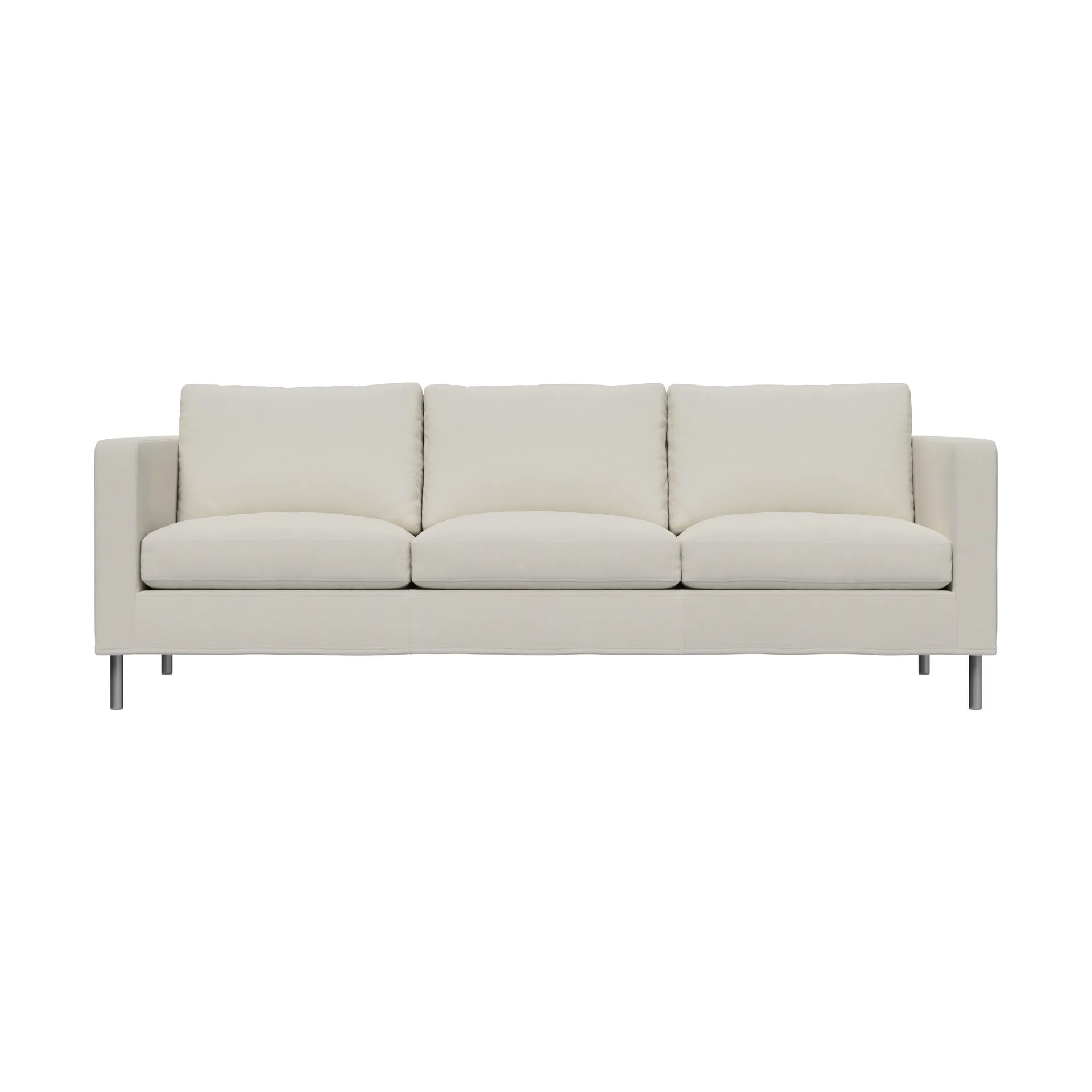 Alex 3 Sitz Sofa, Stoff Hiro White-aluminiumbein Fogia