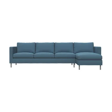 Alex 3-sitzige Sofa Chaise Lounge rechts - Stoff Hiro Light Blue-aluminiumbeine - Fogia