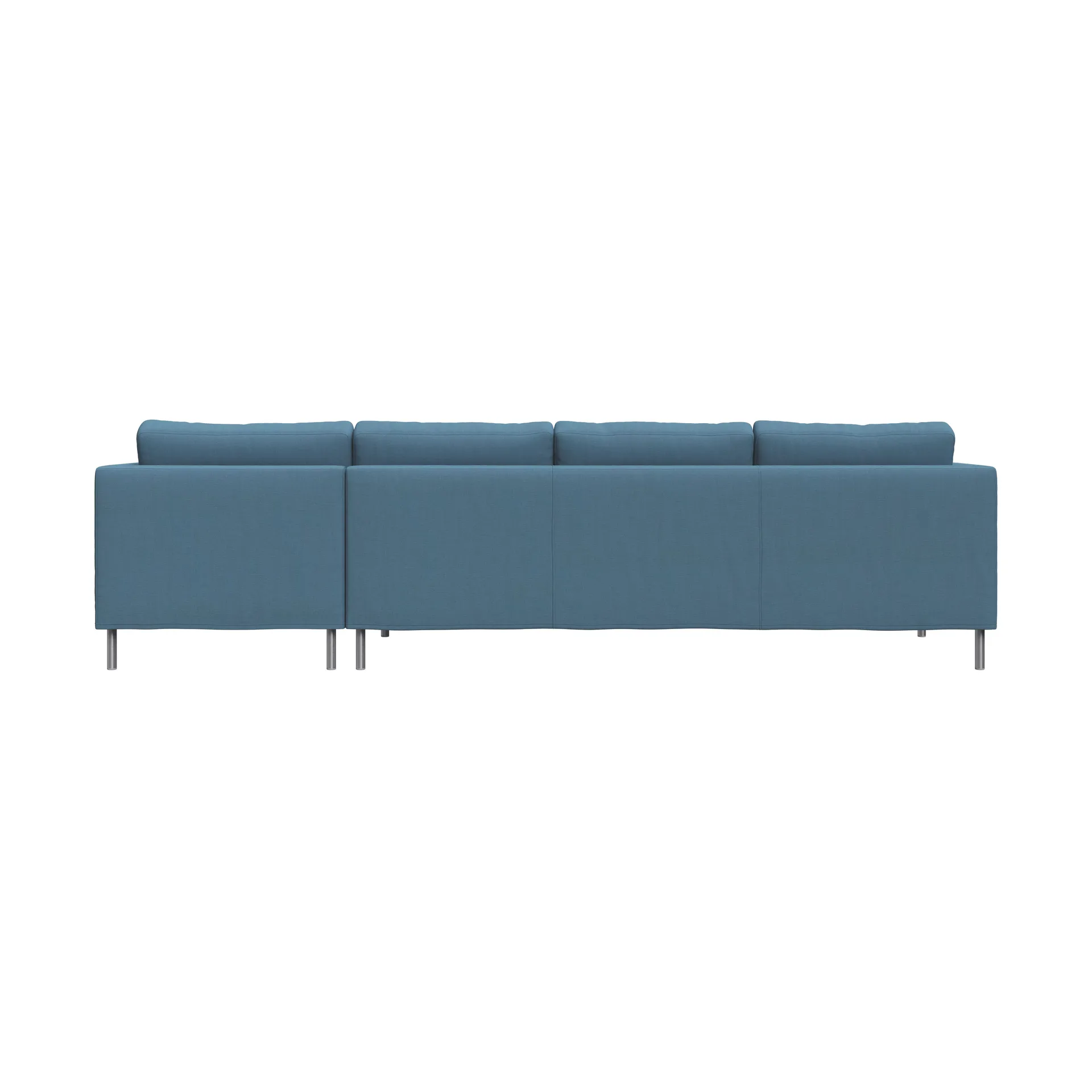Alex 3-sitzige Sofa Chaise Lounge rechts, Stoff Hiro Light Blue-aluminiumbeine Fogia