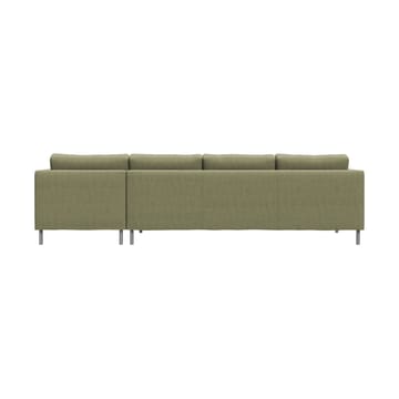 Alex 3-sitzige Sofa Chaise Lounge rechts - Stoff Hiro Lightgreen-aluminiumbein - Fogia