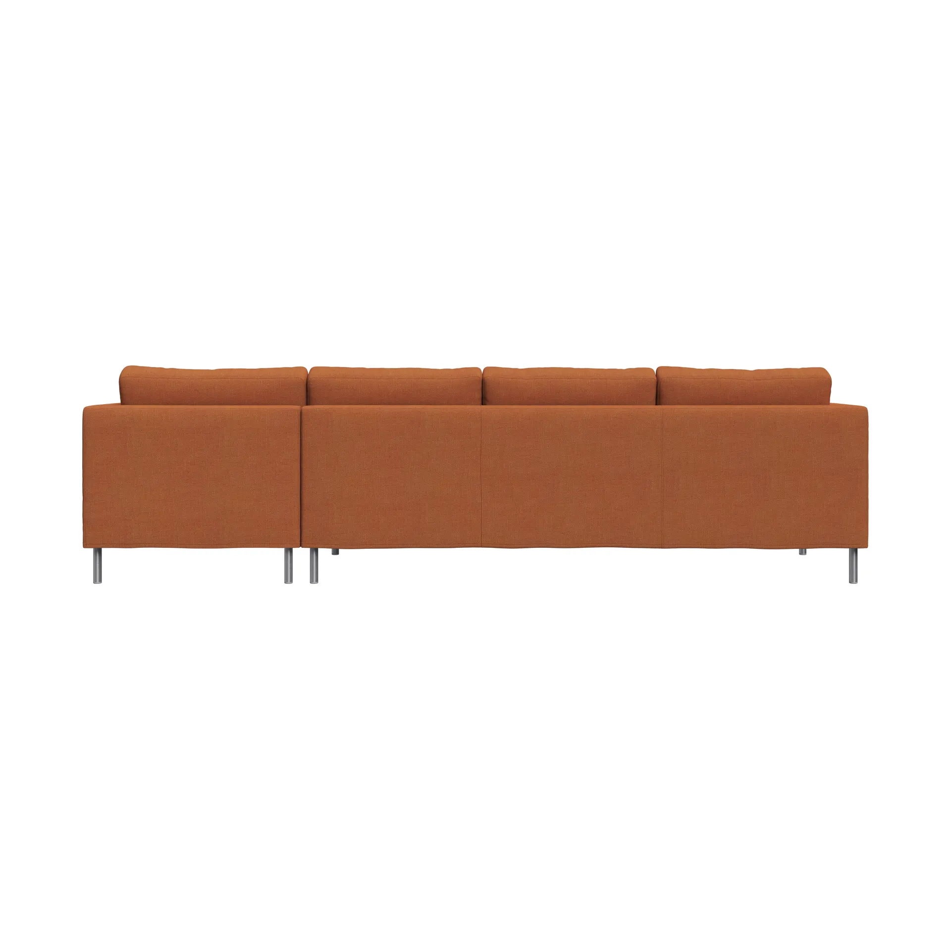 Alex 3-sitzige Sofa Chaise Lounge rechts, Stoff Hiro Rustred-aluminiumbein Fogia