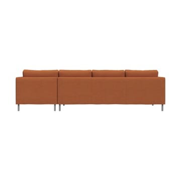 Alex 3-sitzige Sofa Chaise Lounge rechts - Stoff Hiro Rustred-aluminiumbein - Fogia