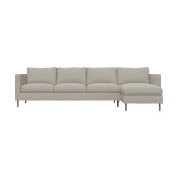 Alex 3-sitzige Sofa Chaise Lounge rechts - Stoff Hiro Sand-aluminiumbein - Fogia