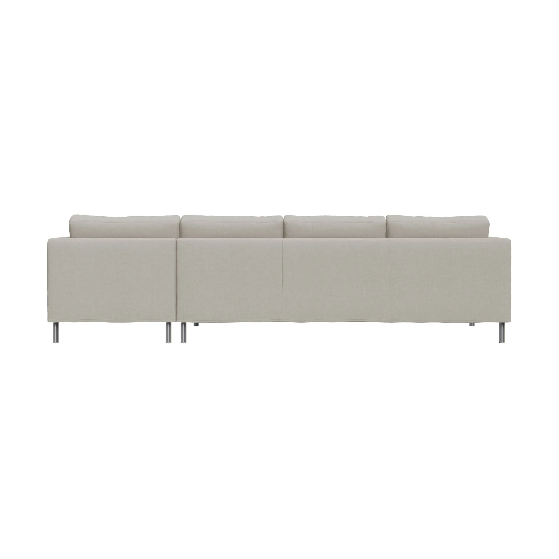 Alex 3-sitzige Sofa Chaise Lounge rechts, Stoff Hiro Sand-aluminiumbein Fogia