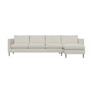 Alex 3-sitzige Sofa Chaise Lounge rechts - Stoff Hiro White-aluminiumbeine - Fogia
