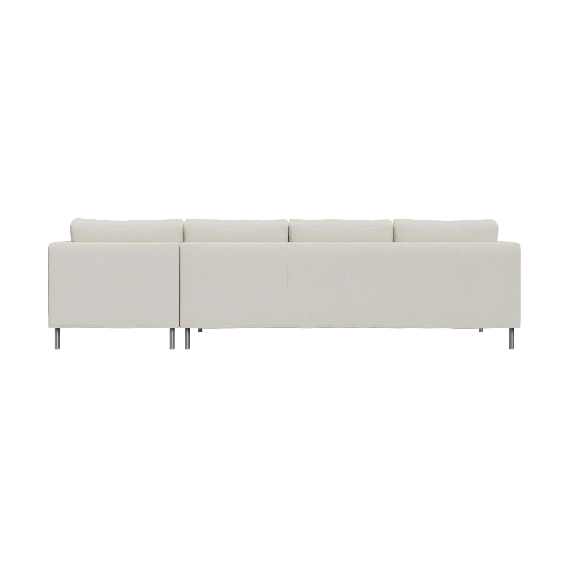 Alex 3-sitzige Sofa Chaise Lounge rechts, Stoff Hiro White-aluminiumbeine Fogia