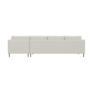 Alex 3-sitzige Sofa Chaise Lounge rechts - Stoff Hiro White-aluminiumbeine - Fogia