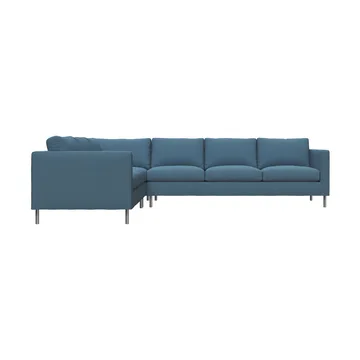 Alex Ecksofa - Stoff Hiro Light Blue-aluminiumbeine - Fogia