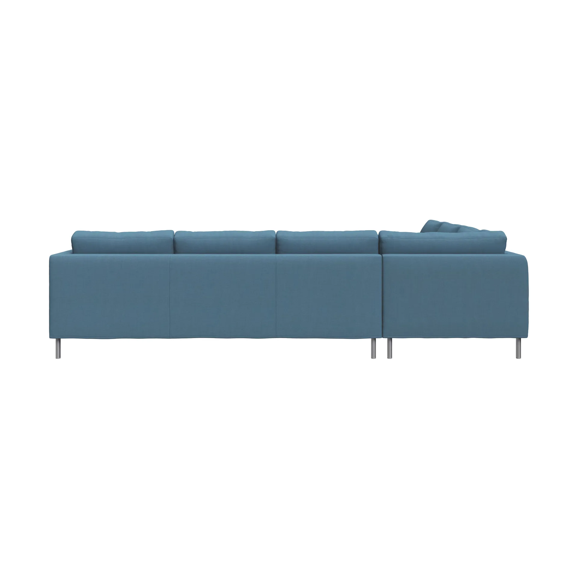 Alex Ecksofa, Stoff Hiro Light Blue-aluminiumbeine Fogia