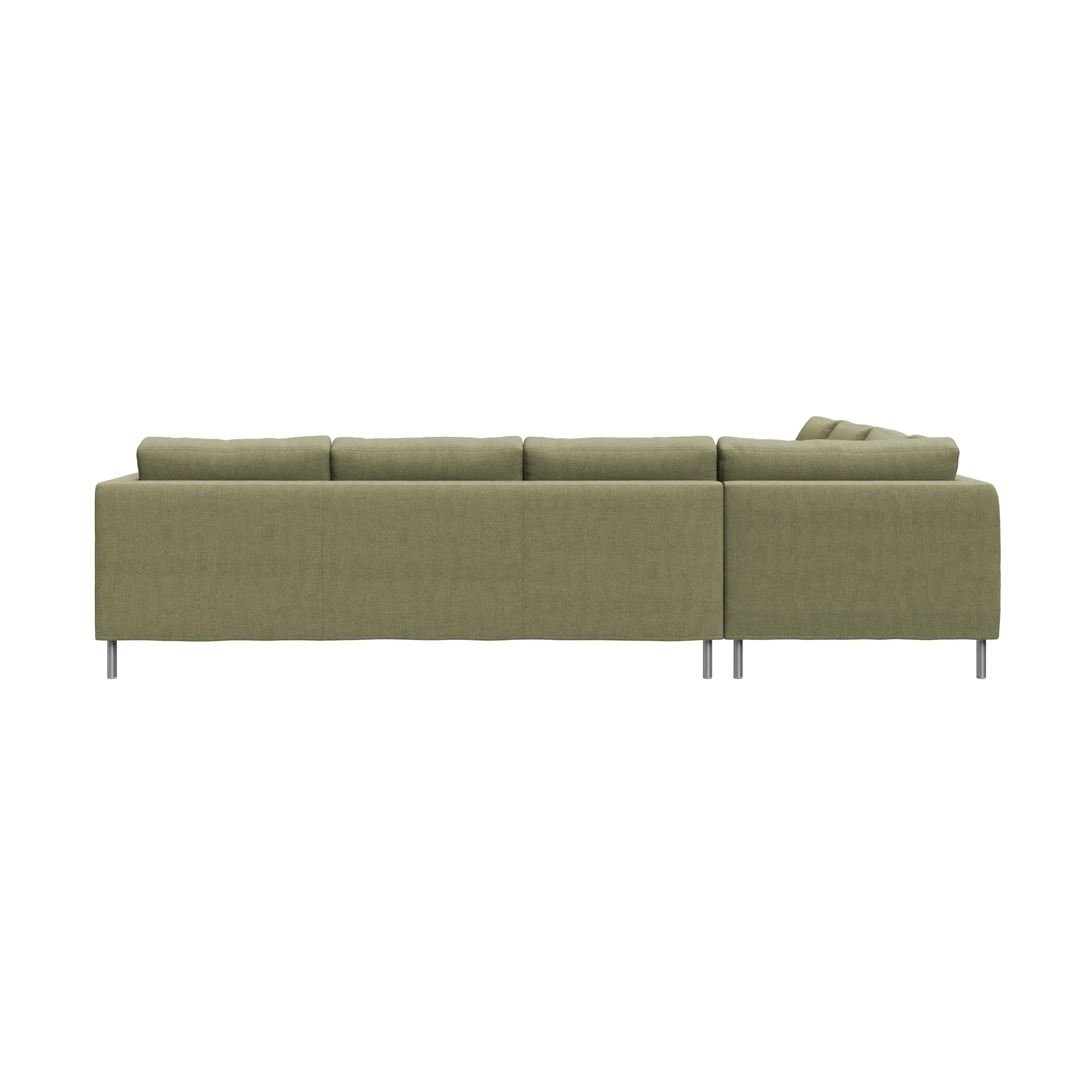 Alex Ecksofa, Stoff Hiro Lightgreen-aluminiumbein Fogia