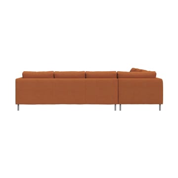 Alex Ecksofa - Stoff Hiro Rustred-aluminiumben - Fogia