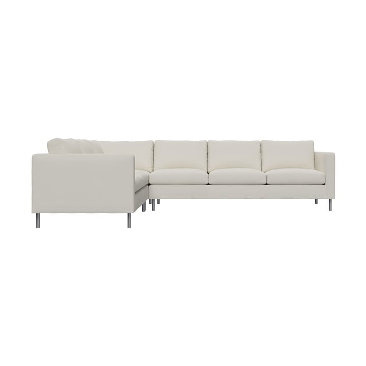 Alex Ecksofa - Stoff Hiro White-aluminiumbeine - Fogia