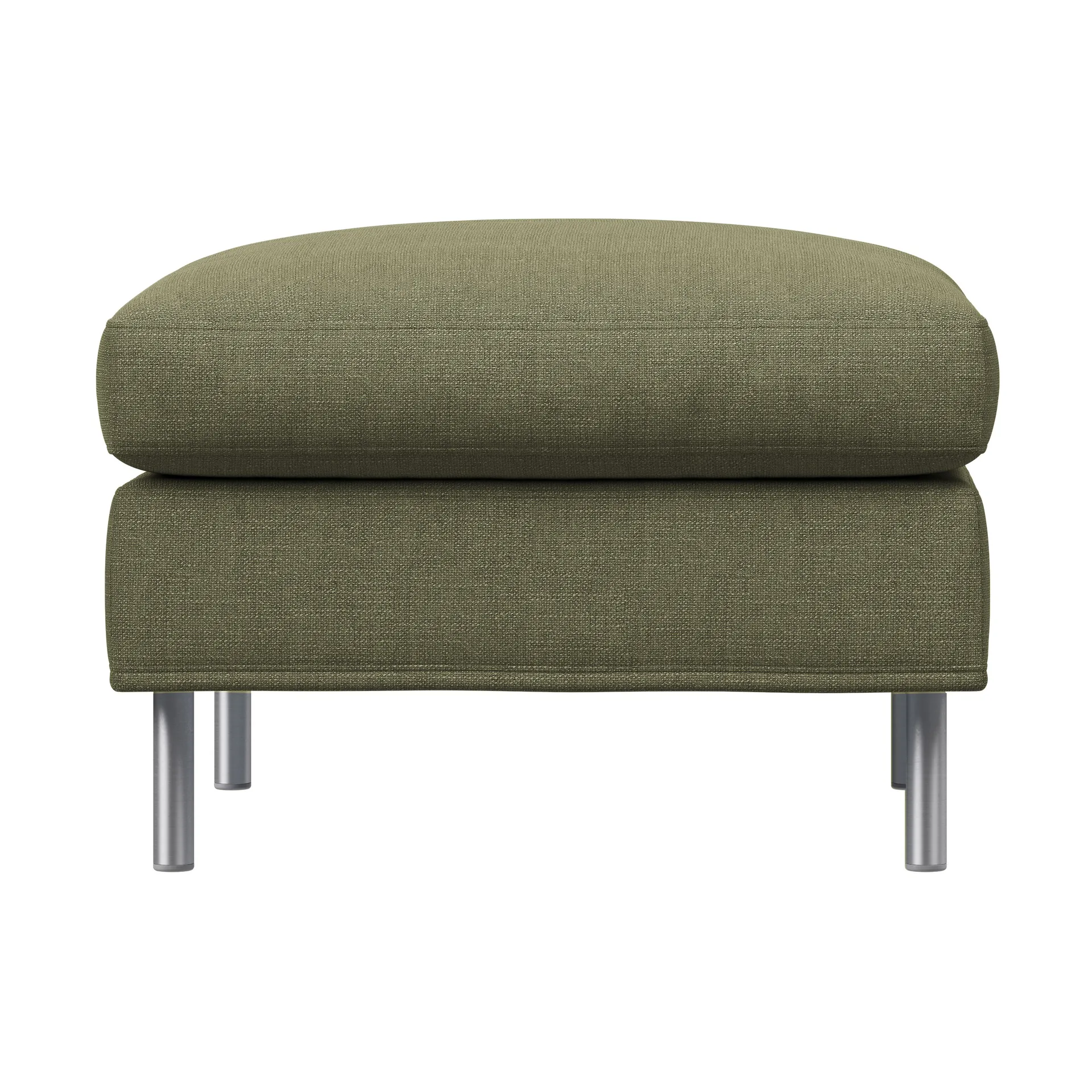 Alex Fußhocker large, Stoff Hiro Lightgreen-aluminiumbein Fogia