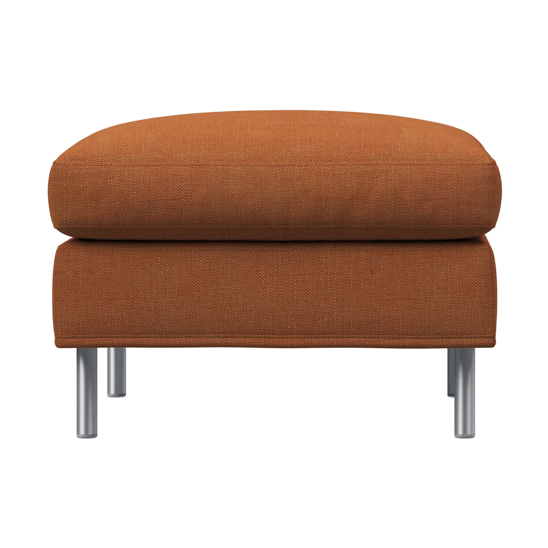 Alex Fußhocker large, Stoff Hiro Rustred-aluminiumbein Fogia