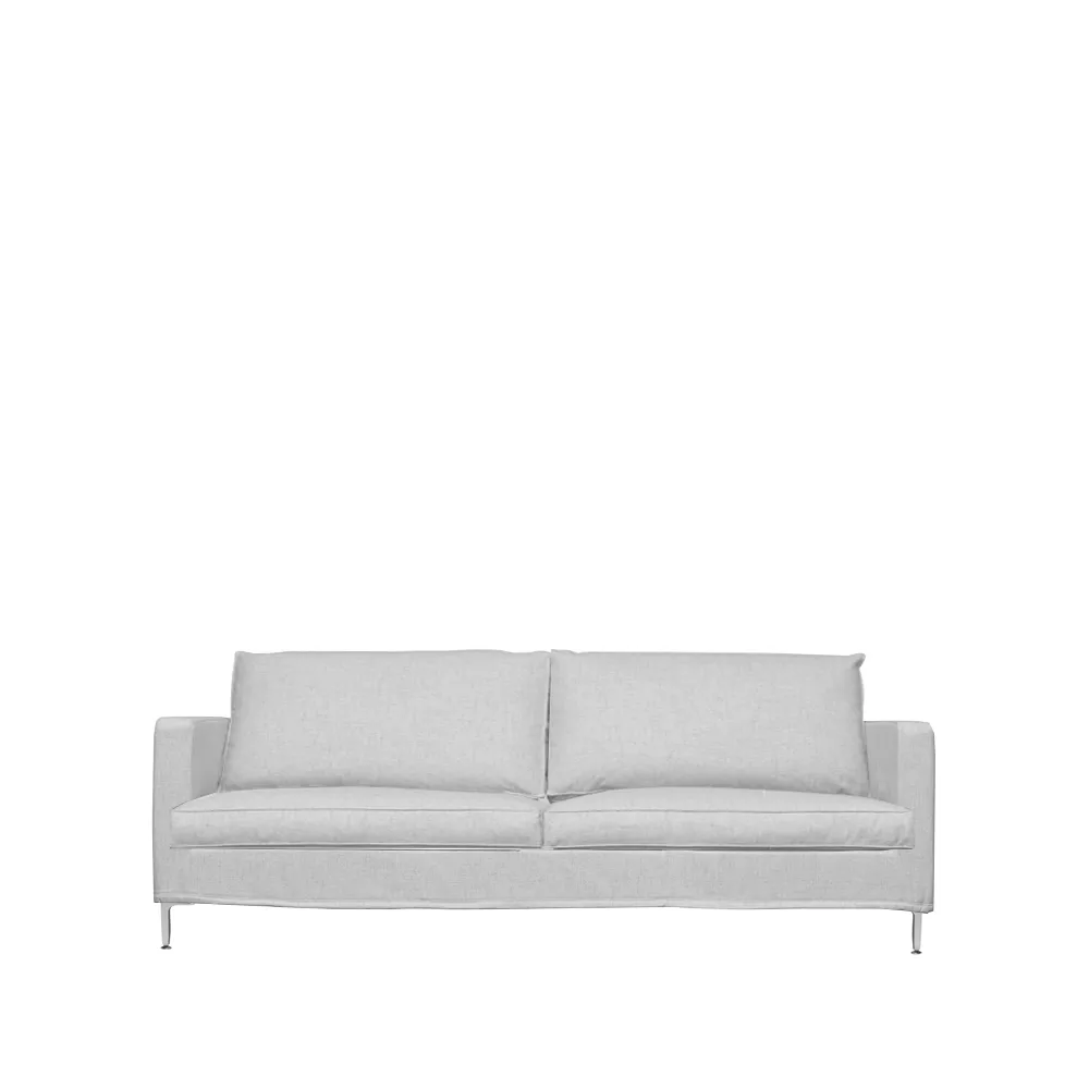 Alex High 2,5-Sitz Sofa, Brooklyn 810 lichtgrau-stahl Fogia