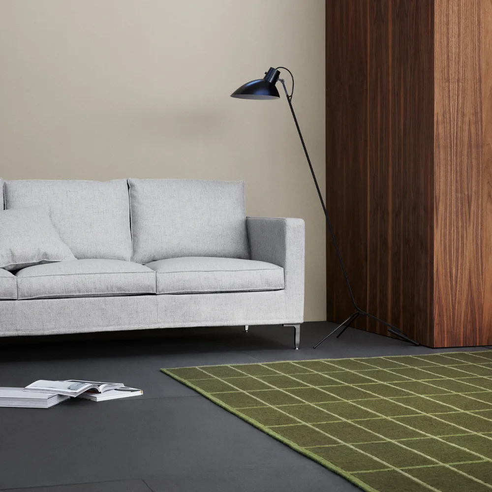 Alex High 2,5-Sitz Sofa, Brooklyn 810 lichtgrau-stahl Fogia