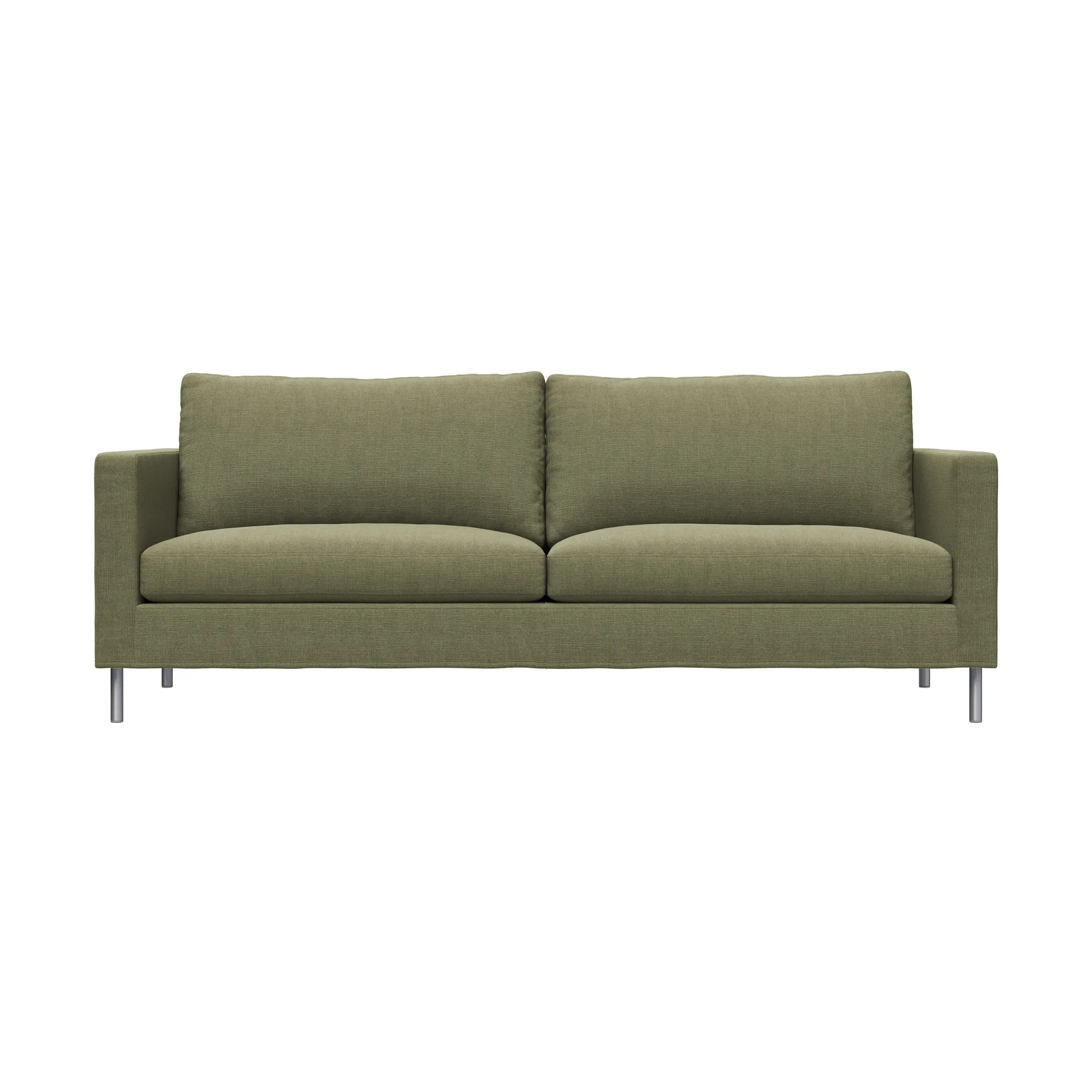 Alex High 2,5-Sitz Sofa, Stoff Hiro Lightgreen-aluminiumbein Fogia