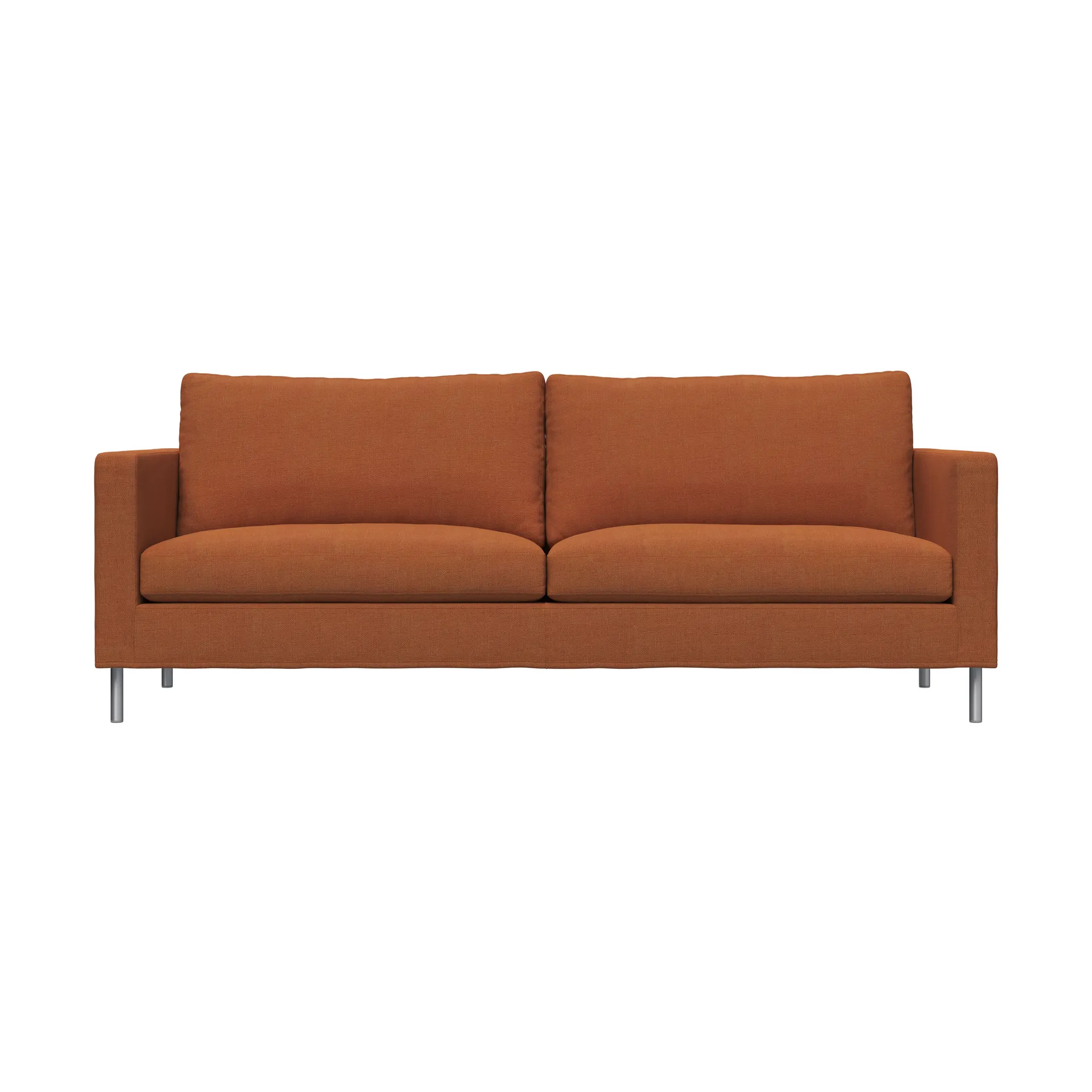 Alex High 2,5-Sitz Sofa, Stoff Hiro Rustred-aluminiumbein Fogia