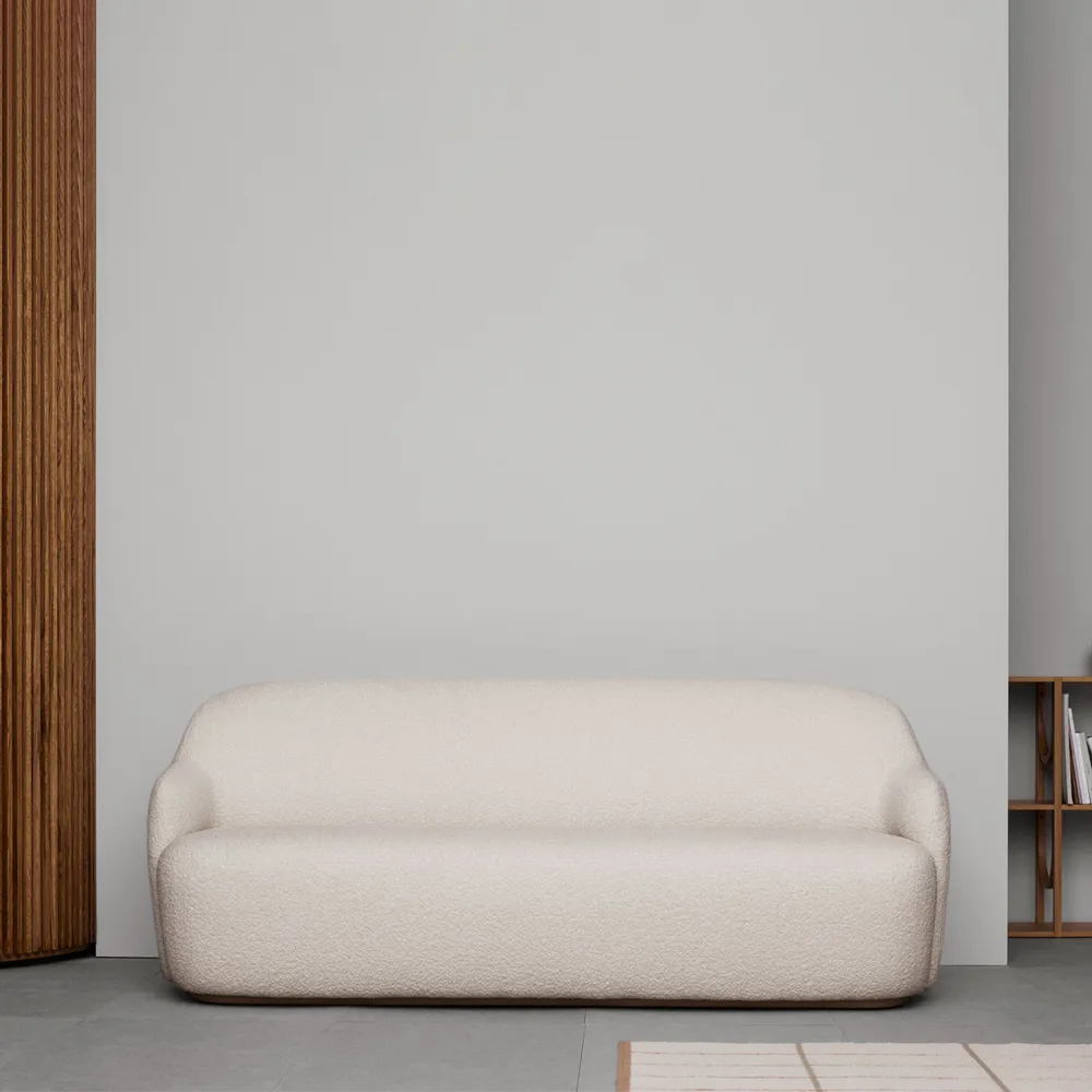 Barba Sofa, Stoff vidar 182 antracit-Buch Fogia