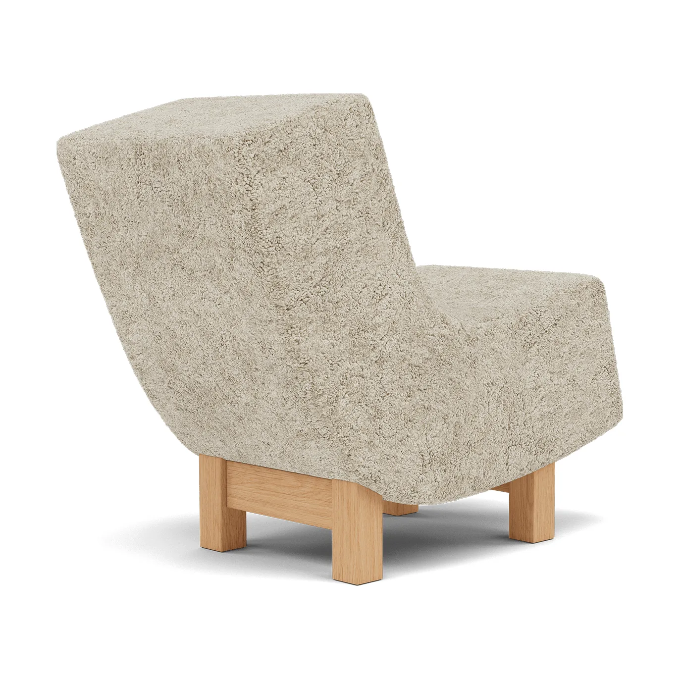 BD1 Lounge Chair Stuhl, Schaffell Mohawii-lackierte Eiche Fogia