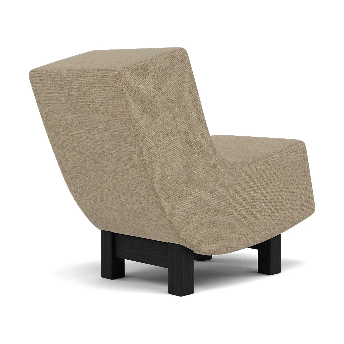 BD1 Lounge Chair Stuhl, Stoff Ecriture 240-Schwarz Eiche Fogia