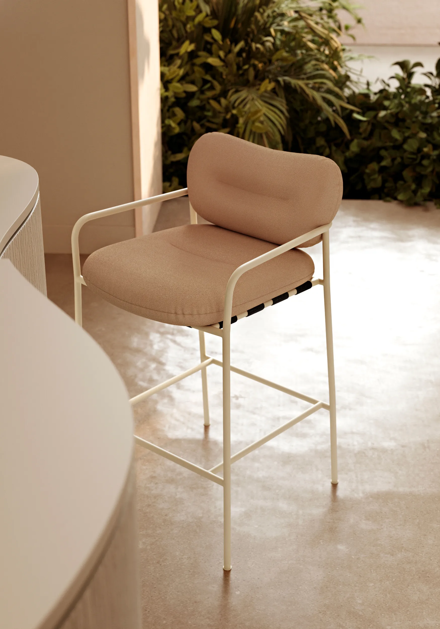 Bollo Barstuhl low 65 cm, Vidar 4 0323 beige-beige Fogia