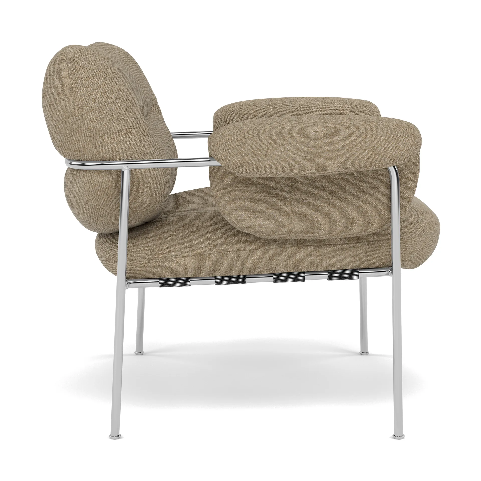 Bollo Sessel, Ecriture 0240-polished stainless steel Fogia