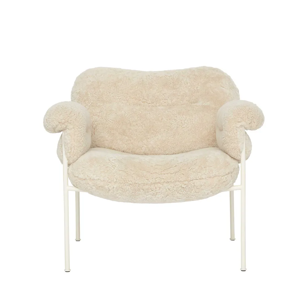 Bollo Sessel, Schaffell Mohawi-Perlweiss Fogia