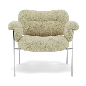 Bollo Sessel - Sheepskin Mohawi-polished stainless steel - Fogia