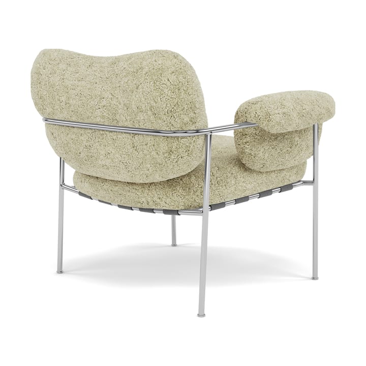 Bollo Sessel, Sheepskin Mohawi-polished stainless steel Fogia