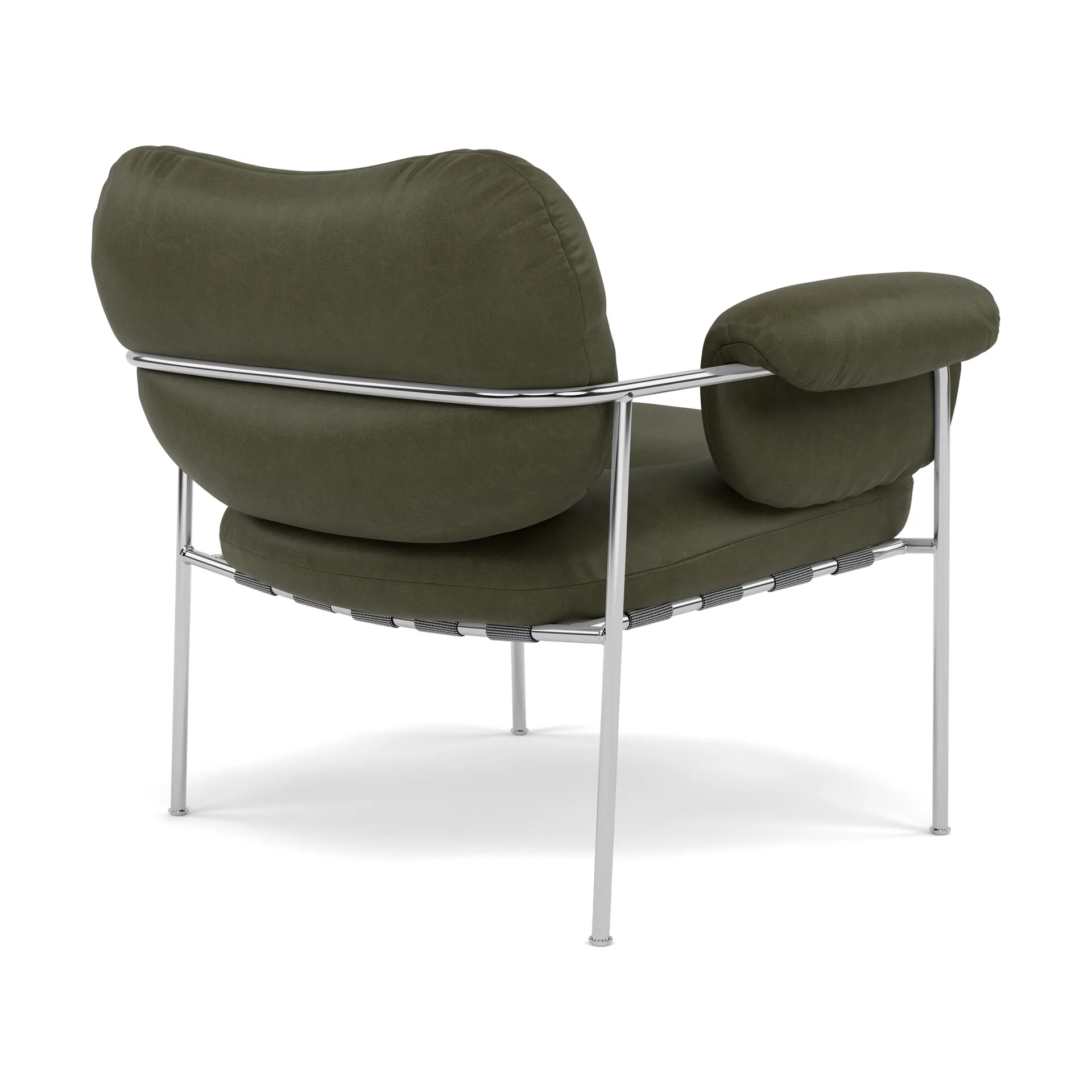 Bollo Sessel, Vintage Olive-polished Edelstahl Fogia
