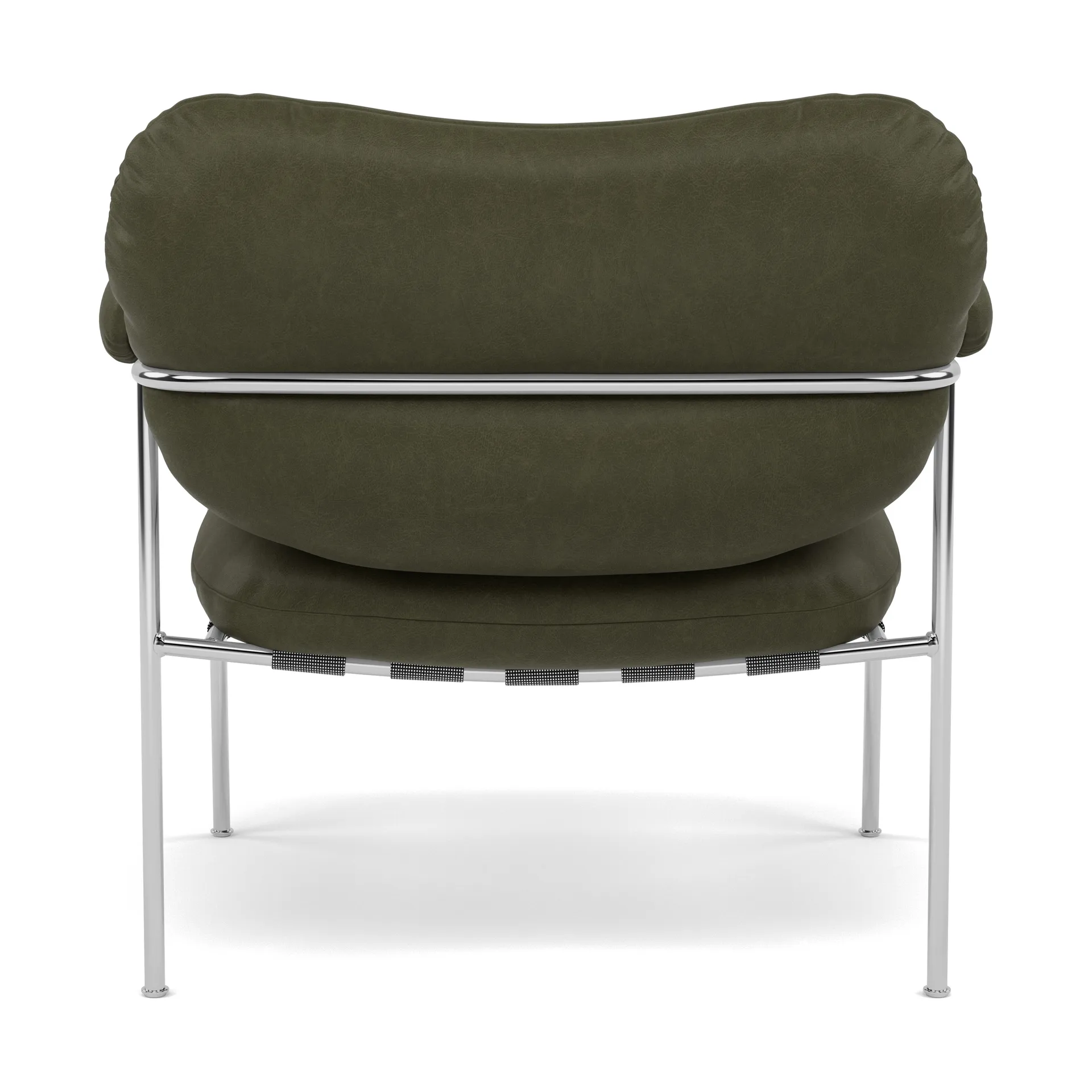 Bollo Sessel, Vintage Olive-polished Edelstahl Fogia