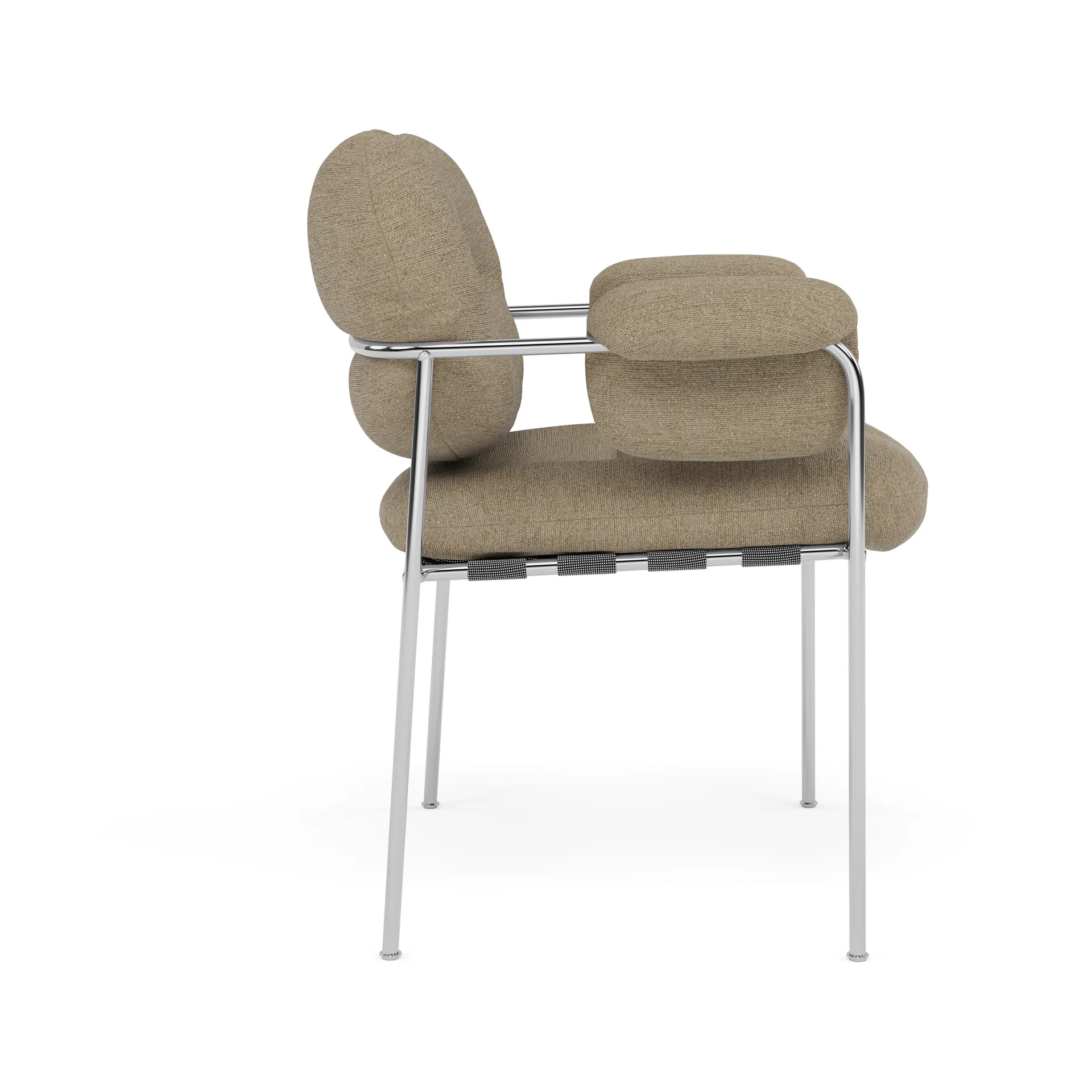 Bollo Stuhl, Ecriture 0240-polished stainless steel Fogia