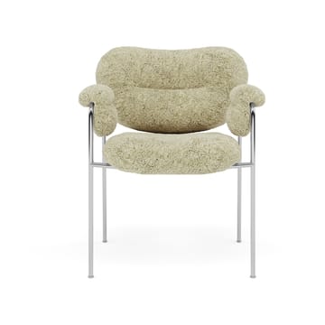 Bollo Stuhl - Sheepskin Mohaw-polished stainless steel - Fogia