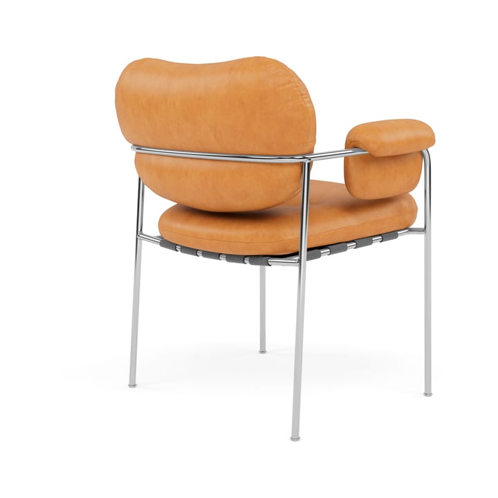 Bollo Stuhl, Vintage Cognac-polished stainless steel Fogia