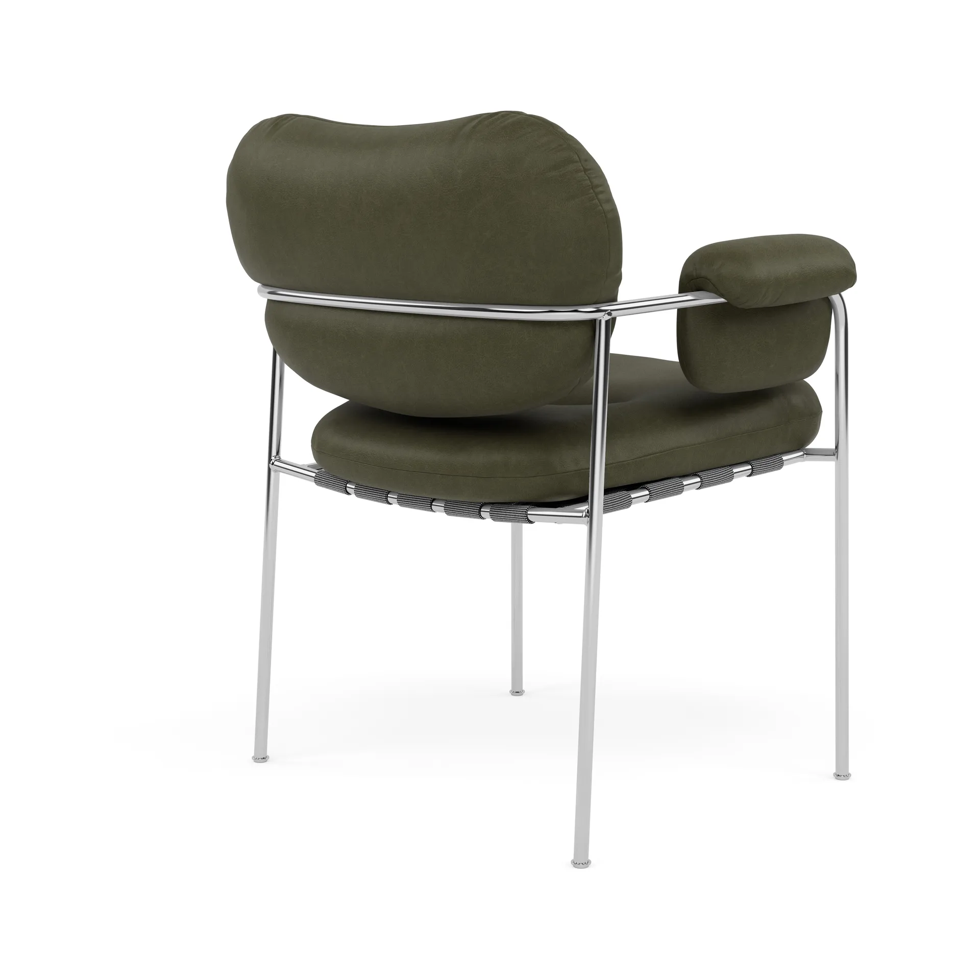 Bollo Stuhl, Vintage Olive-polished stainless steel Fogia