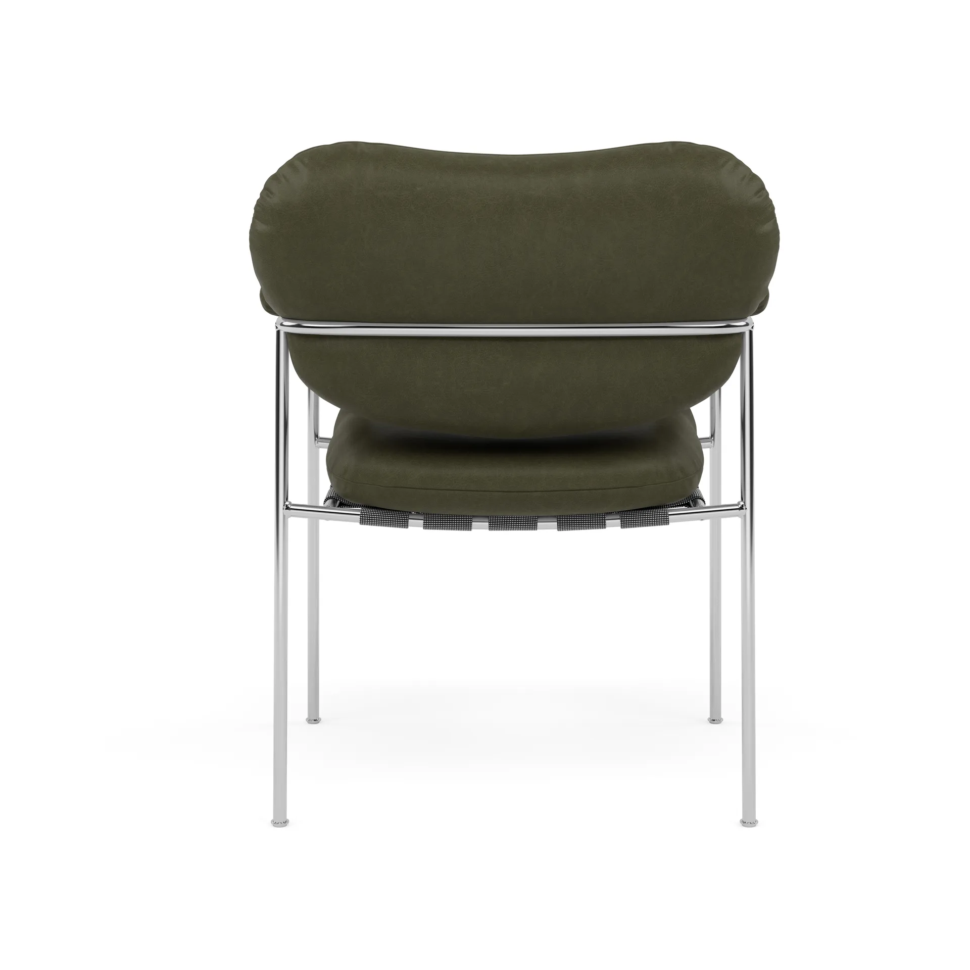 Bollo Stuhl, Vintage Olive-polished stainless steel Fogia