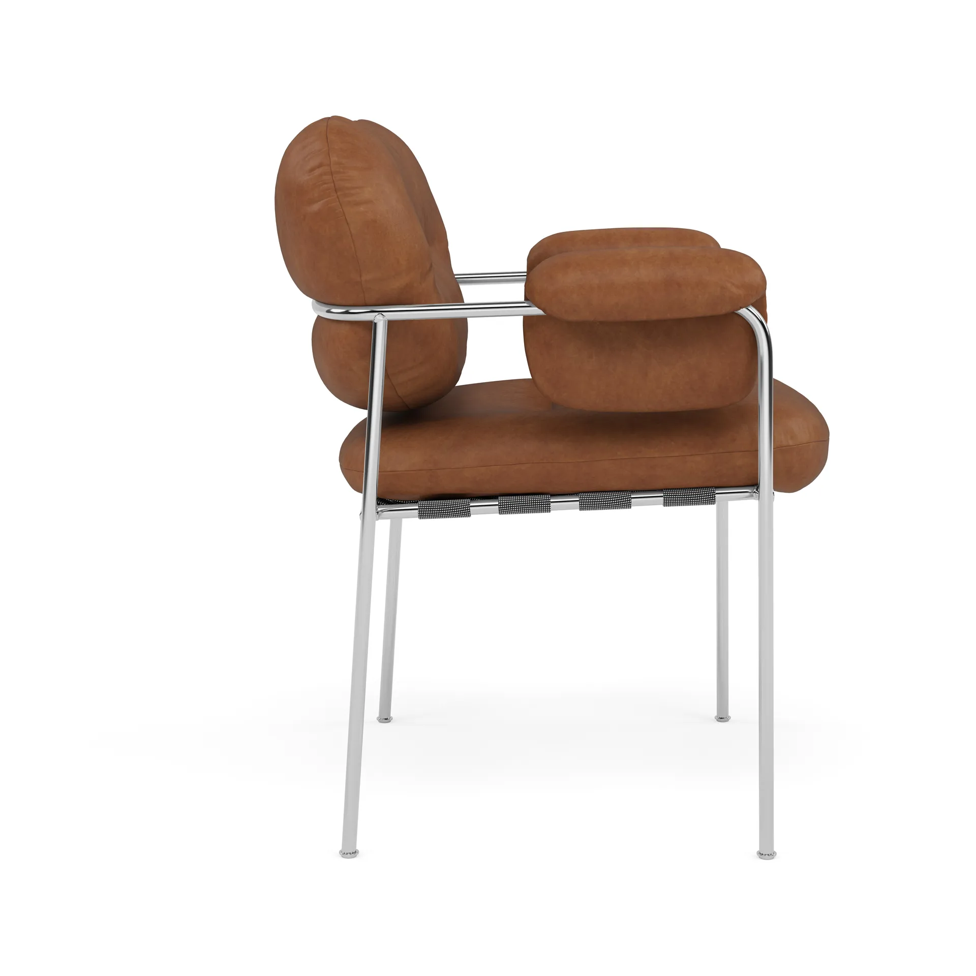 Bollo Stuhl, Vintage Rangers-polished stainless steel Fogia